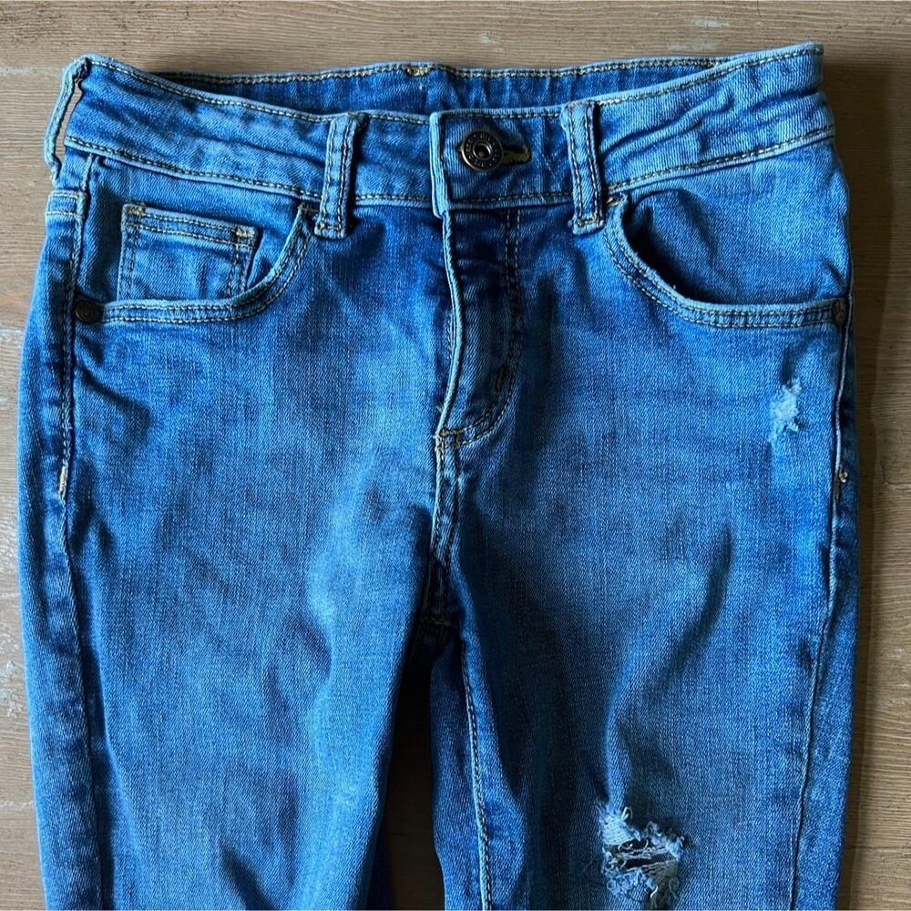 Girls Skinny Stretch Blue Denim Jeans Pants Back to School | Art Class | 10